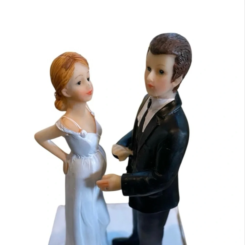 Wedding Cake Topper (Pregnant Bride & Groom) NIB